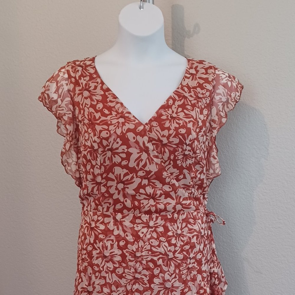 CUTE FLORAL RUFFLE HIGH LOW DRESS - Picture 4 of 5